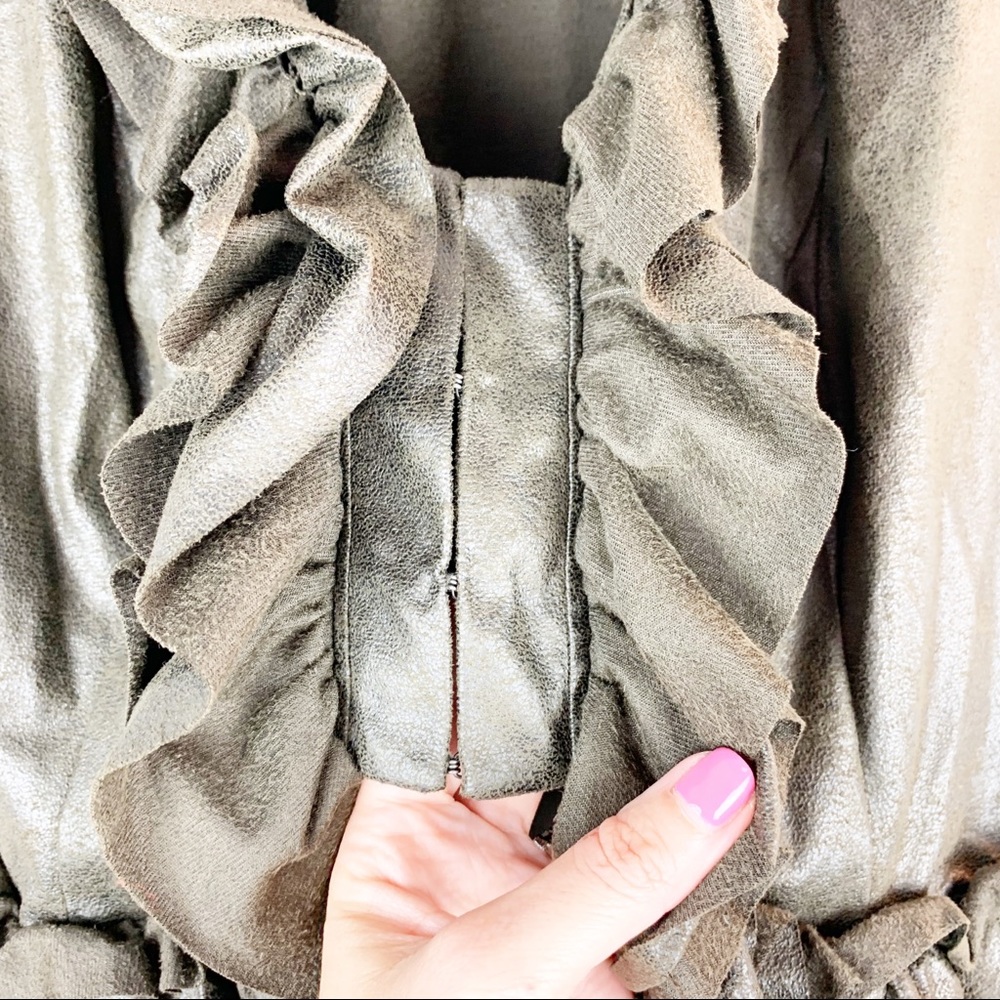 INC Waxed Ruffle Blazer Large - Picture 6 of 6